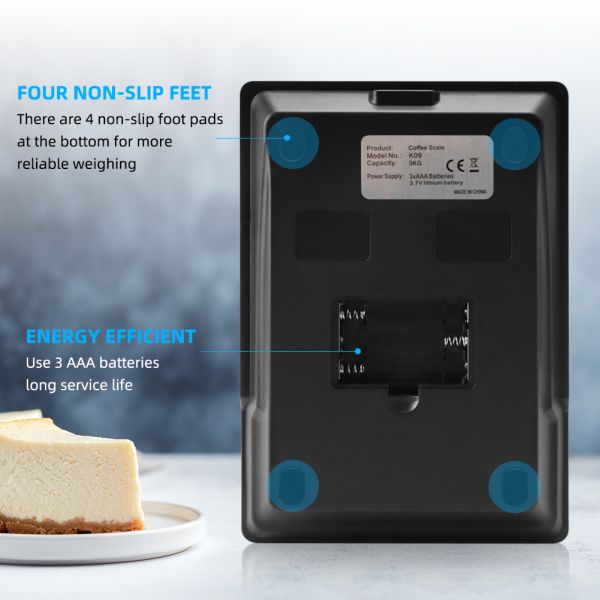 Digital Kitchen Scale with 0.1g Accuracy and 3kg Capacity High Precision LCD Electronic Weighing Scale