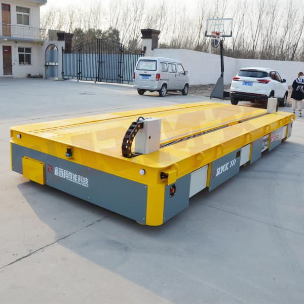 Workshop Steel Material Transfer Trolley , 30 Tons Electric Flat Car Hand Operated