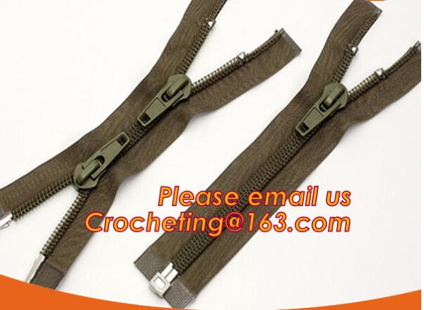 PVC zipper used for bags ,garment waterproof zipper plastic zipper, Garment Accessories high quality Plastic Zipper