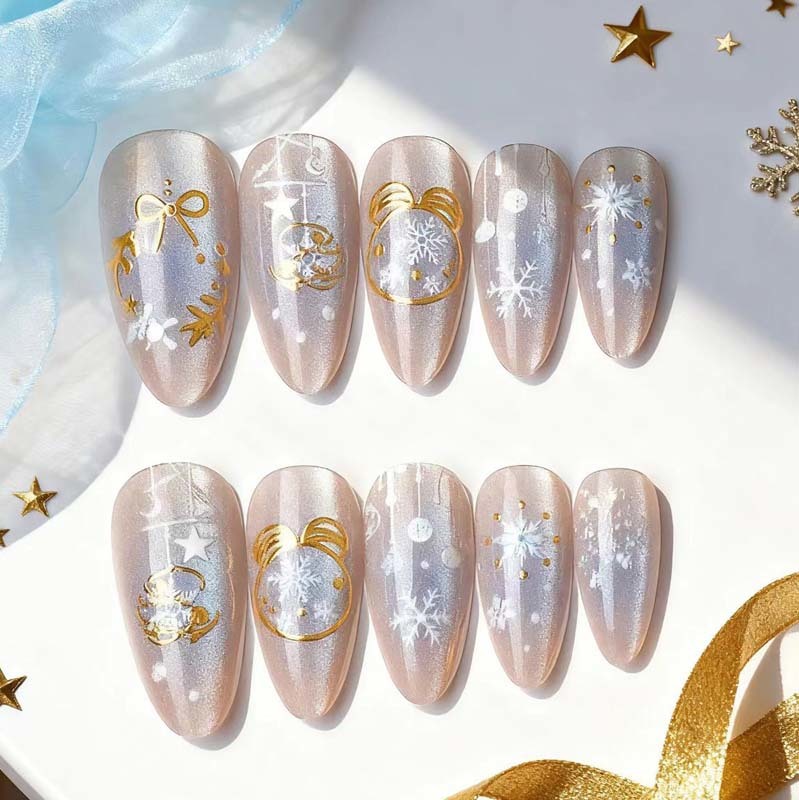 Wholesale Christmas Tree Holiday Press On Nails Decorative False Nails