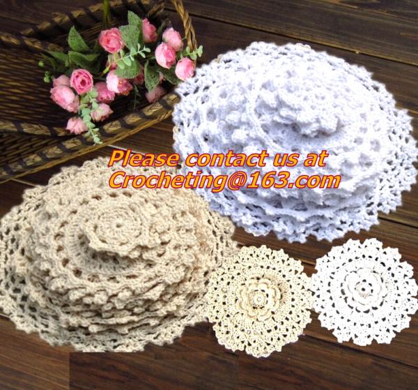 Hand made crochet doily, table cloth, Different styles of different Placemat color custom