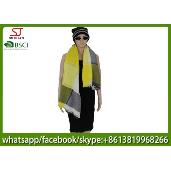 250g 140*140cm100%Acrylic woven jacquard plaid mixed color poncho Hot sale high quality factory keep warm fashion scarf