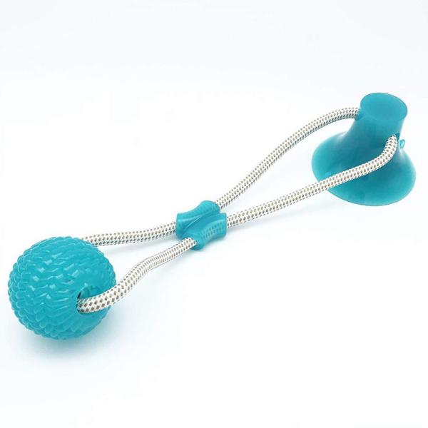Pet Dog Self Play Tug Pull Force Vent Durable Strong Teeth Cleaning Suction Cup TPR