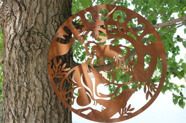 Ornamento de metal do jardim decorativos para a arte exterior do metal da sala de visitas