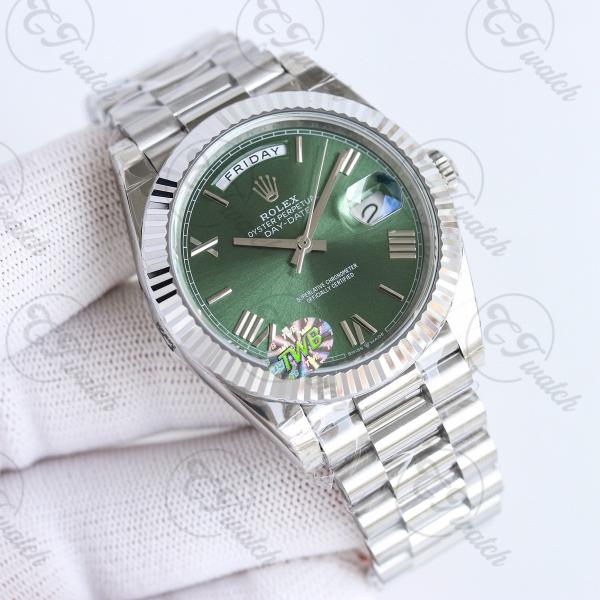 Clone Domingo Fecha 40MM Movimiento 3255 Reloj de calidad limpia