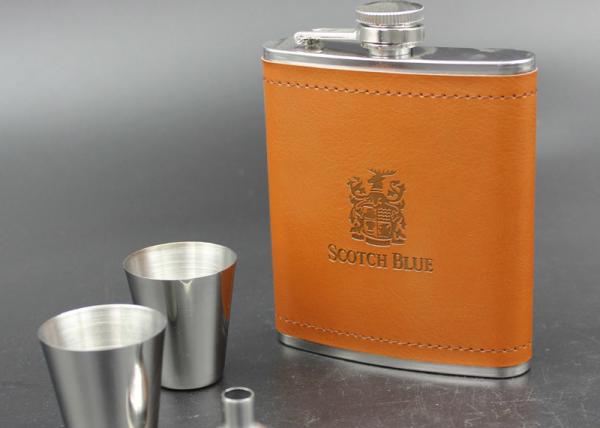 Kitchen Household Items 7 Ounce Metal Alcohol Flask Deluxe  Box Set