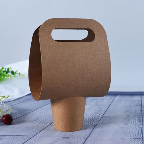 Biodegradable 2 Cup 4 Cup Disposable Coffee Paper Holder Tray Portable Takeout Coffee Paper Cup Carrier