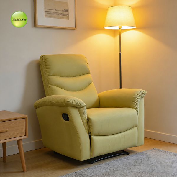 Vibrant Green Lounge Chair: Breathable Fabric, Ergonomic Design – Perfect for Cozy, Sunlit Reading Nooks