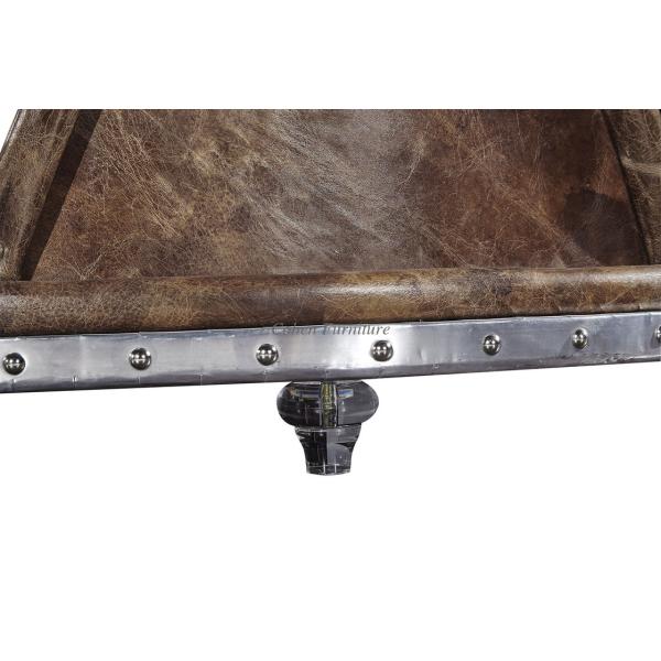 Full Handwork Aluminium Sheet Vintage Leather Counter High End Bar Furniture