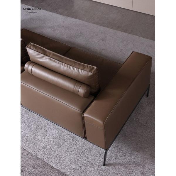 3 части Браун l сформировала кожаное кресло Loveseats уютное для небольшой квартиры