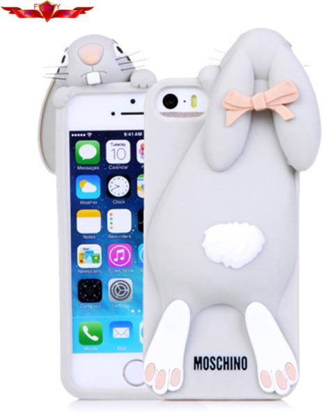Rabbit Silicone Iphone 4 4S 5 5S Cases Multi Color Gift Box Provided