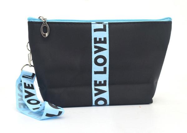 Low Moq Cheap Cosmetic Bags , Polyester Cosmetic Organizer Bag For Girls