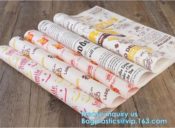 New Waterproof Craft Color Print Gift Wrap A4 Fast Food Sandwich Products Wrapping Kraft Paper,