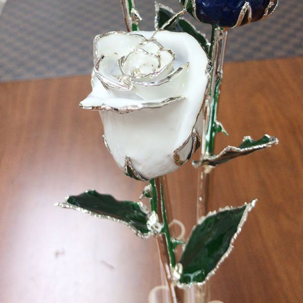 Silver Trimmed  Real Roses Romantic Gifts Beautiful Flower Decoration Hot Sale