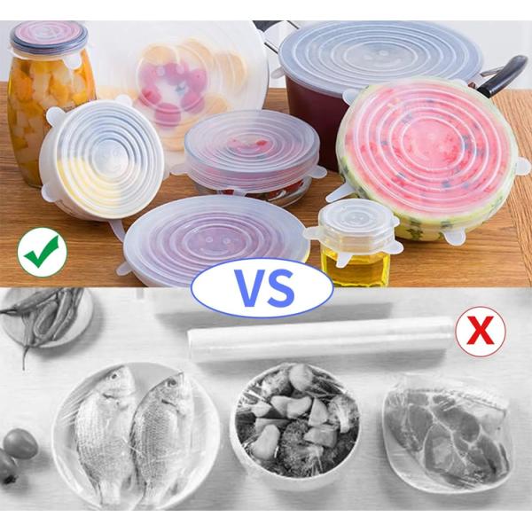 Harmless Practical Silicone Food Covers , Multipurpose Stretchable Silicone Lids