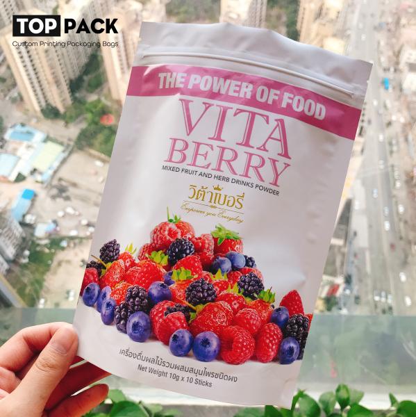 30g Stand Up Food Packaging Pouches Matcha Tea Packaging With Zipper
