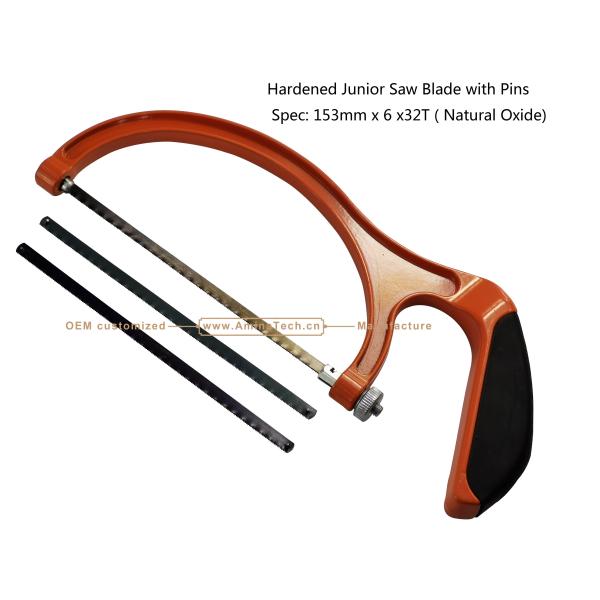 Hardened Junior Saw Blade with Pins Spec: 153mmx6x32T ( Natural Oxide) Cutting wood,Plastic,Low-hardness metal