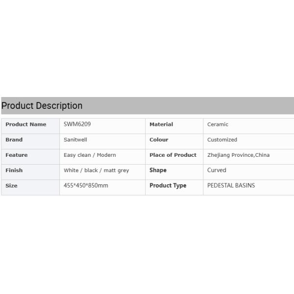 Wholesale Art Pedestal Basins Luxury Models Floor Standing Sinks for European Market