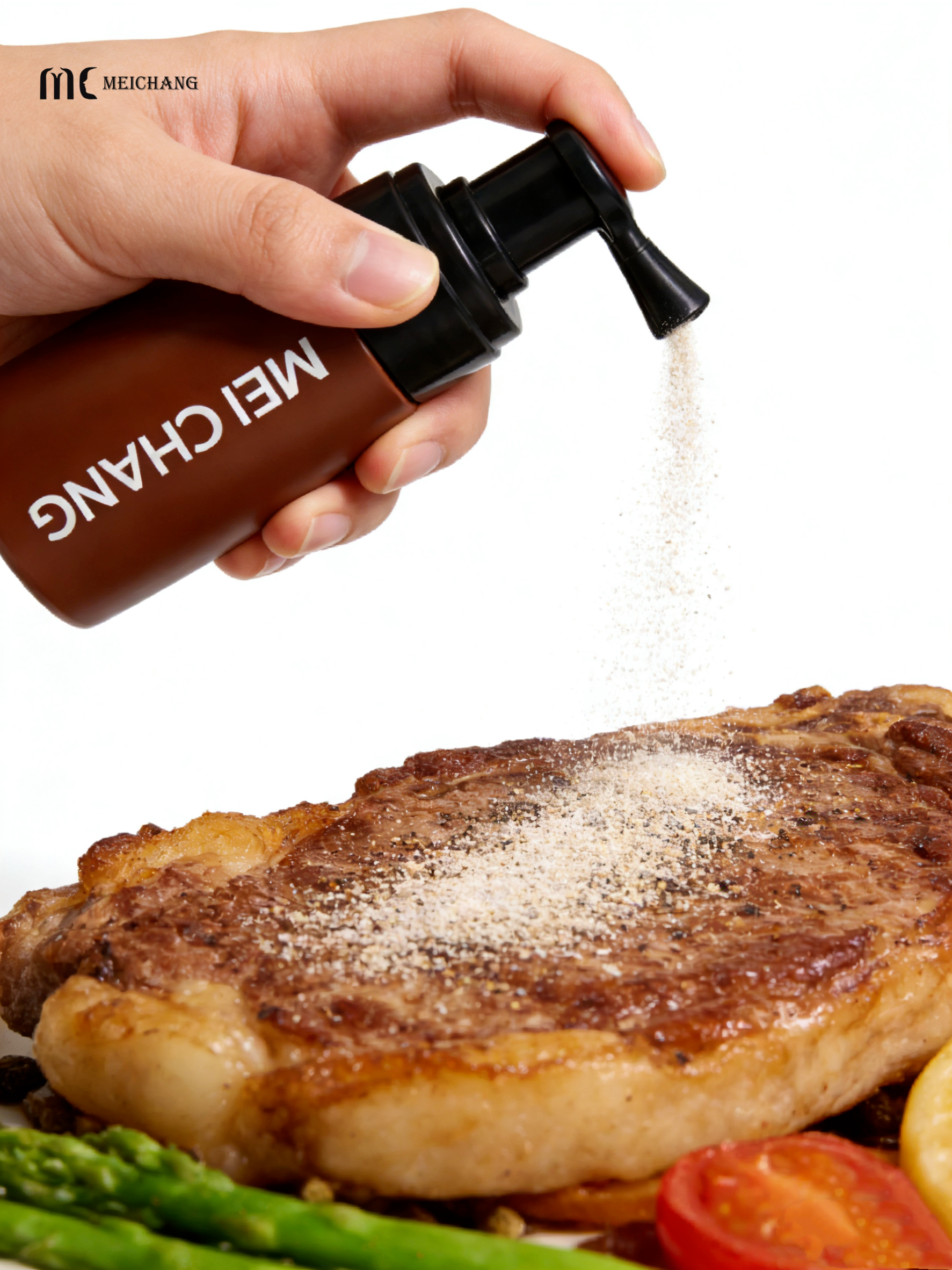 140ml 180ml Powder Spray Bottle with Precise Dosage 0.06cm³±0.01cm³, Food-Grade PET & PP, and Customizable Logo & Color