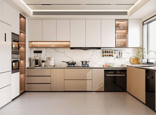Wholesale Wood Kitchen Furniture Hotel Apartment Kitchen Cabinet Home Use