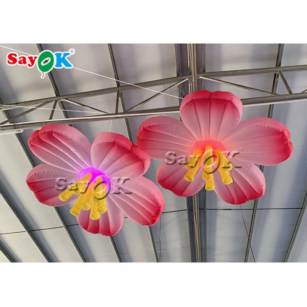 Fleur menée gonflable accrochante d'Oxford 1.5m de rose de décoration