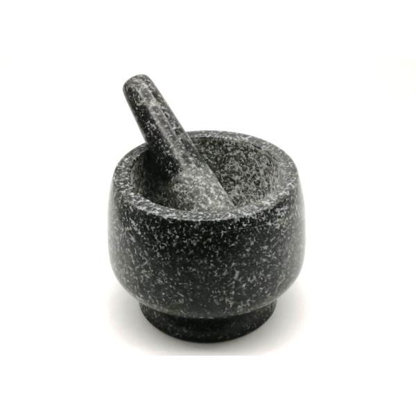 Natural Granite Stone Mortar And Pestle Set Polished Surface For Herbs Spices