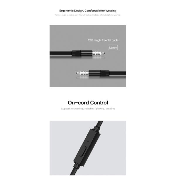 Black Stereo Metal Wired Earphones Super Bass Headphone