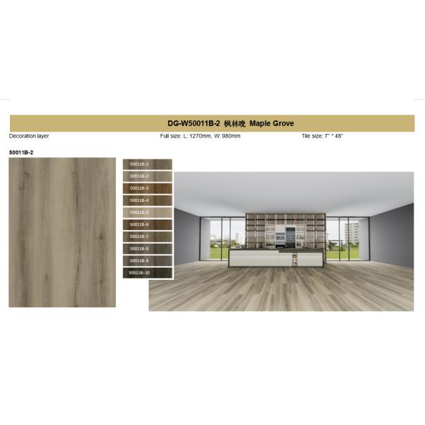 зерно GKBM DG-W50011B древесины Burlywood рощи клена выскальзывания пластикового составного пятна камня 1220mm SPC устойчивое анти-