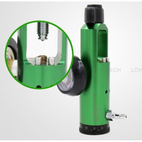 Mini Oxygen Regulator with Aluminum Material 0-8 Lpm CGA 540 Connector Brass Sleeve
