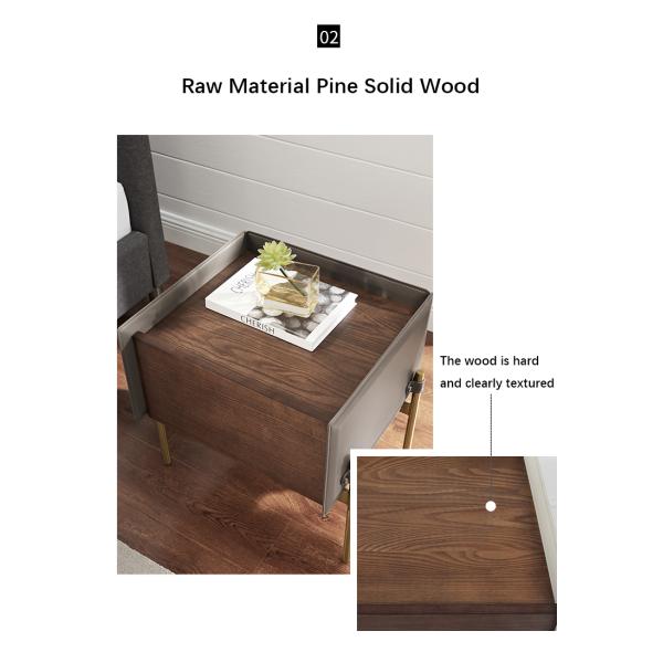 Solid Steel High Leg Nightstand Simple and Modern Storage Cabinet for Mini Bedroom