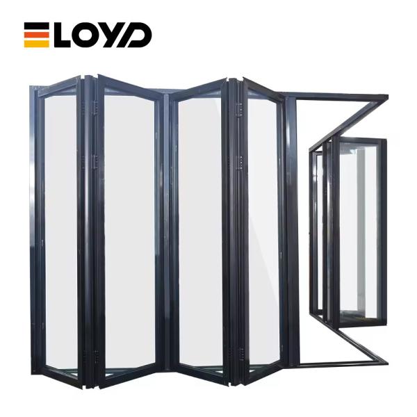 Stackable Sliding Folding Patio Doors Aluminium Frame 80x72 Double Pane