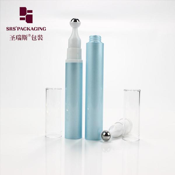 5ml 10ml 12ml 15ml cosmetic empty press airless plastic cream blue roll on bottle