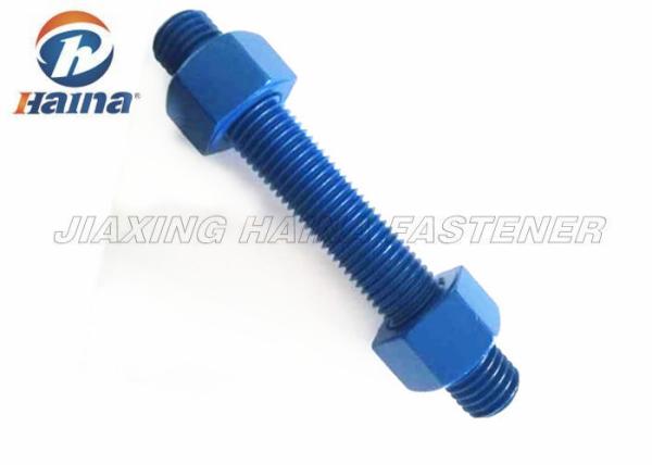 ASTM A193 Grade B7 PTFE Coated Bolts , Green Color Stainless Steel Threaded Rod