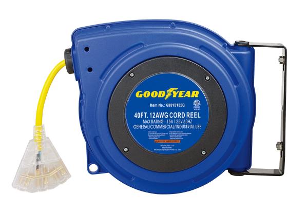 40 triplicar-se da torneira de Goodyear pés retráteis industriais do carretel da mangueira resistente