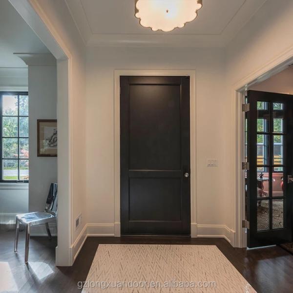 Modern Black Solid Wood Internal Doors 2.1m Height Space Saving
