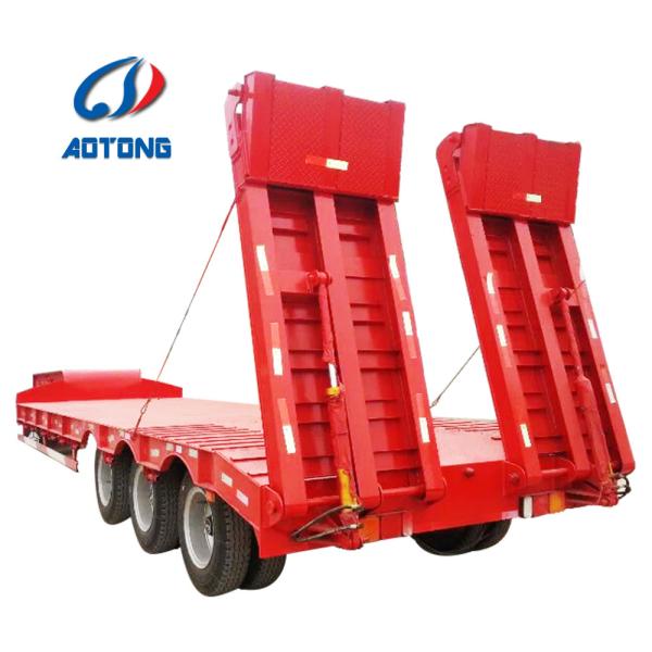 30 Ton 40 Ton 50T 40ft Low Bed Trailer Dimensions 3 Axle Semi-Trailer Truck Trailer