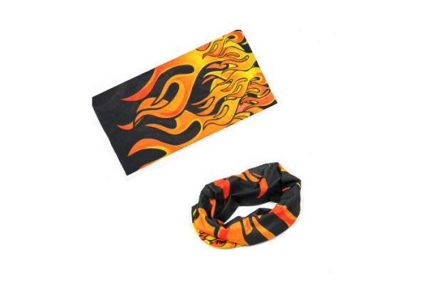Polyester Orange Bandana Neck Gaiter , Motorbik Seamless Connect  Head Scarf