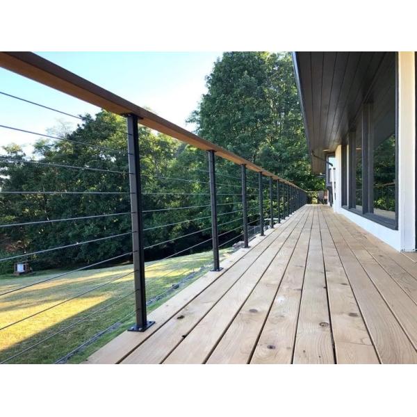 Перила балкона террасы поручня океана, на открытом воздухе перила кабельной проводки поручня