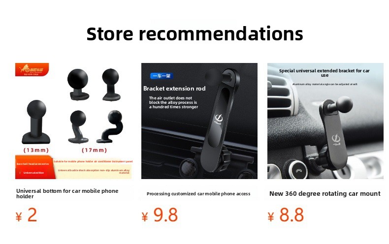 For Special 360° Rotating Car Accessories for Jeep ABS Material Mobile Phone Buckle Bracket Base & Air Outlet Bracket
