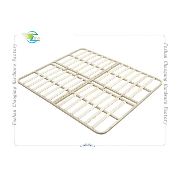 Folding Metal Slatted Bed Base , Metal Bed Frame With Wooden Slats