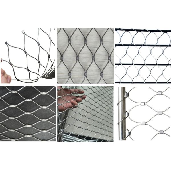 Zoo Bird Animal Fence Net with Hoop Stainless Steel Wire Rope Net Wire Rope Mesh