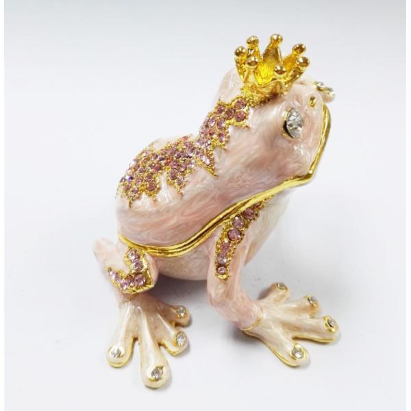 New frog animal pewter cartoon jewelry box metal gift box Frog trinket box