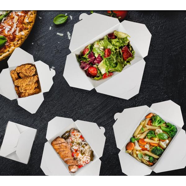 Одноразовая упаковка салатов Контейнеры для пищи Картонная коробка для быстрых блюд и продуктов на вынос