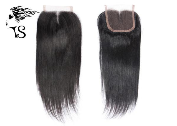4x4 Swiss Lace Frontal Closure Middle Part Silky Straight Natural Black Hair Women's Topper Pieces