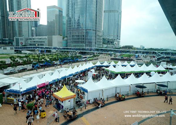 White Color Gazebo Canopy Tent Aluminum Frame With Flooring And Roof Lining Curtain