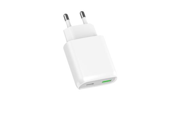 Cargador de pared con conexión a la UE de carga rápida USB A y USB C GaN Tipo C QC Adaptador de cargador de pared