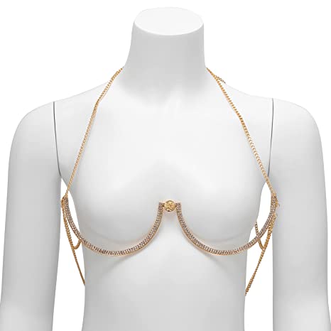 2025 Hot Wholesale Layered Rhinestone Body Chain Sexy Gold Body Belly Chain Beach Body Jewelry Party for Women and Girls