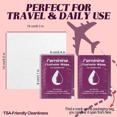 Custom Flushable Individually Wrapped Cleansing Travel Friendly PH balanced Unscented with Sunflower