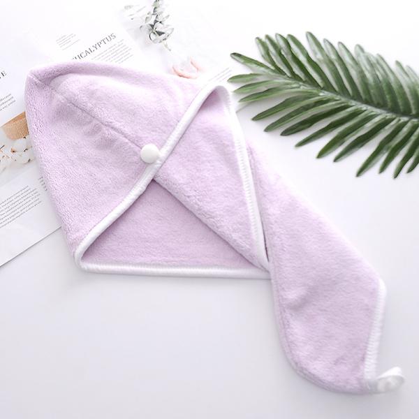 Logotipo Capuchón de cabello personalizable Absorvente y Multicolor Fleece de coral para duchas de mujeres