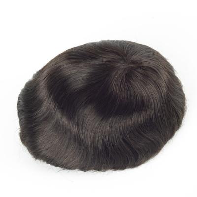 Hair Transformation Human Hair System 6 Inches Black Men'S Stock Hair Pieces
